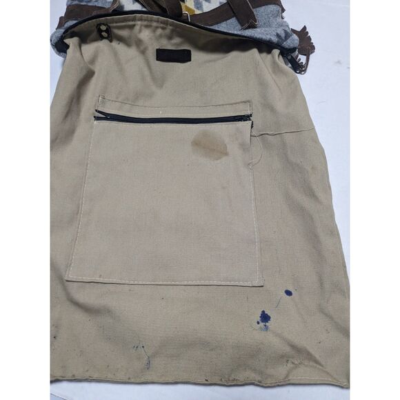 Mercy Grey Handmade Crossbody Bag Southwestern Pendleton Wool Oregon Leather - Picture 16 of 16